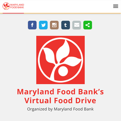 Maryland Food Bank virtual food drive
